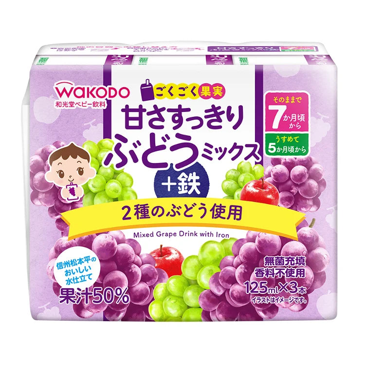 Wakodo Baby Snack Grape Juice + Iron 125ml*3