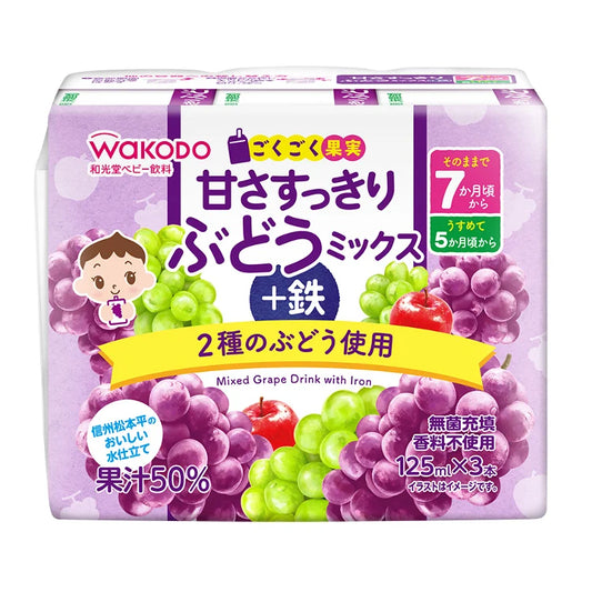 Wakodo Baby Snack Grape Juice + Iron 125ml*3